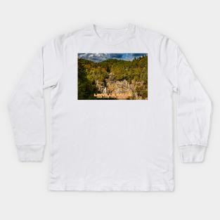 Linville Falls State Park North Carolina Kids Long Sleeve T-Shirt